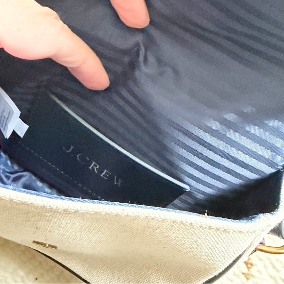 J. Crew Classic Small Saddle Crossbody Bag Canvas - Picture 4 of 7